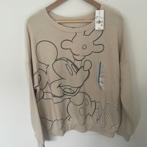 NWT Mickey Mouse beige sweatshirt